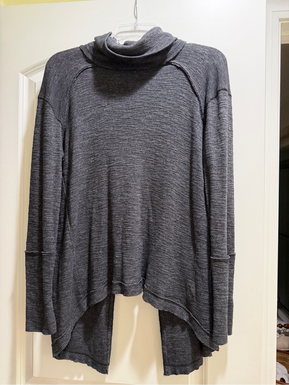 We The Free Charcoal Gray Draped Turtleneck Sweater
